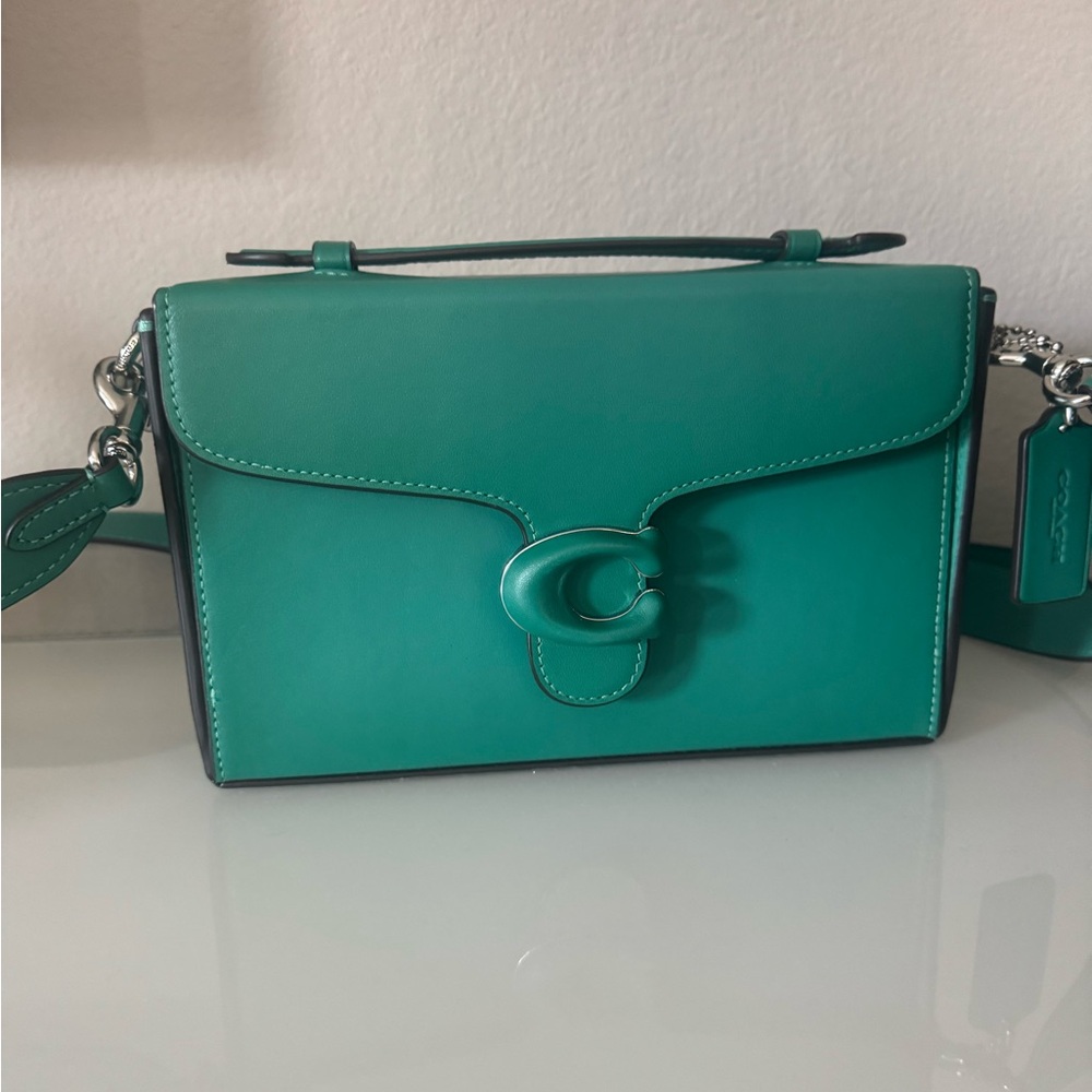 Coach Green Leather Tabby box bag